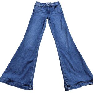 Paige Jeans Women's 24 Genevieve Flare Bell Bottoms Stretch Denim Dark Wash